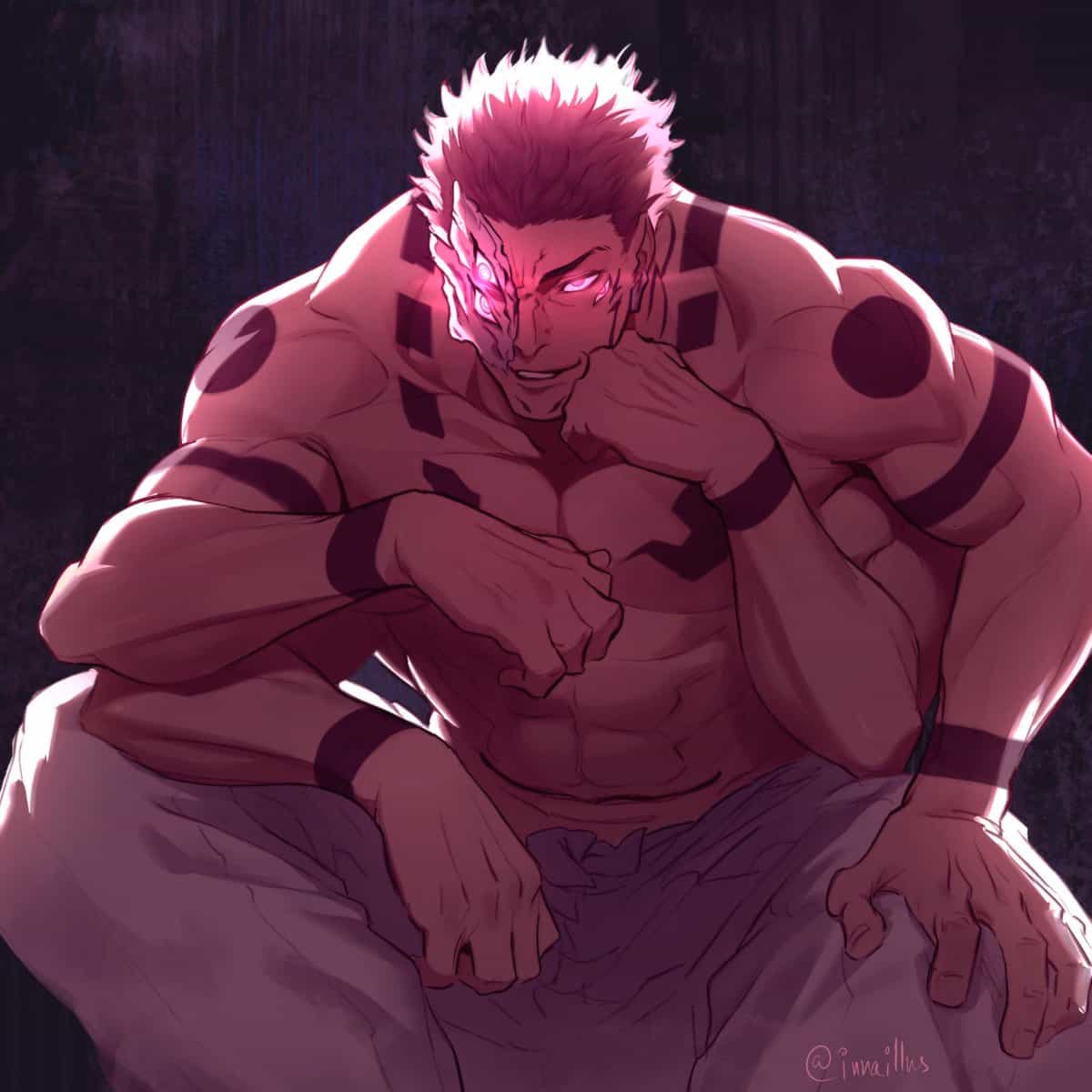 Сукуна из Магической битвы: Наглая перерисовка с ртом на животе 1