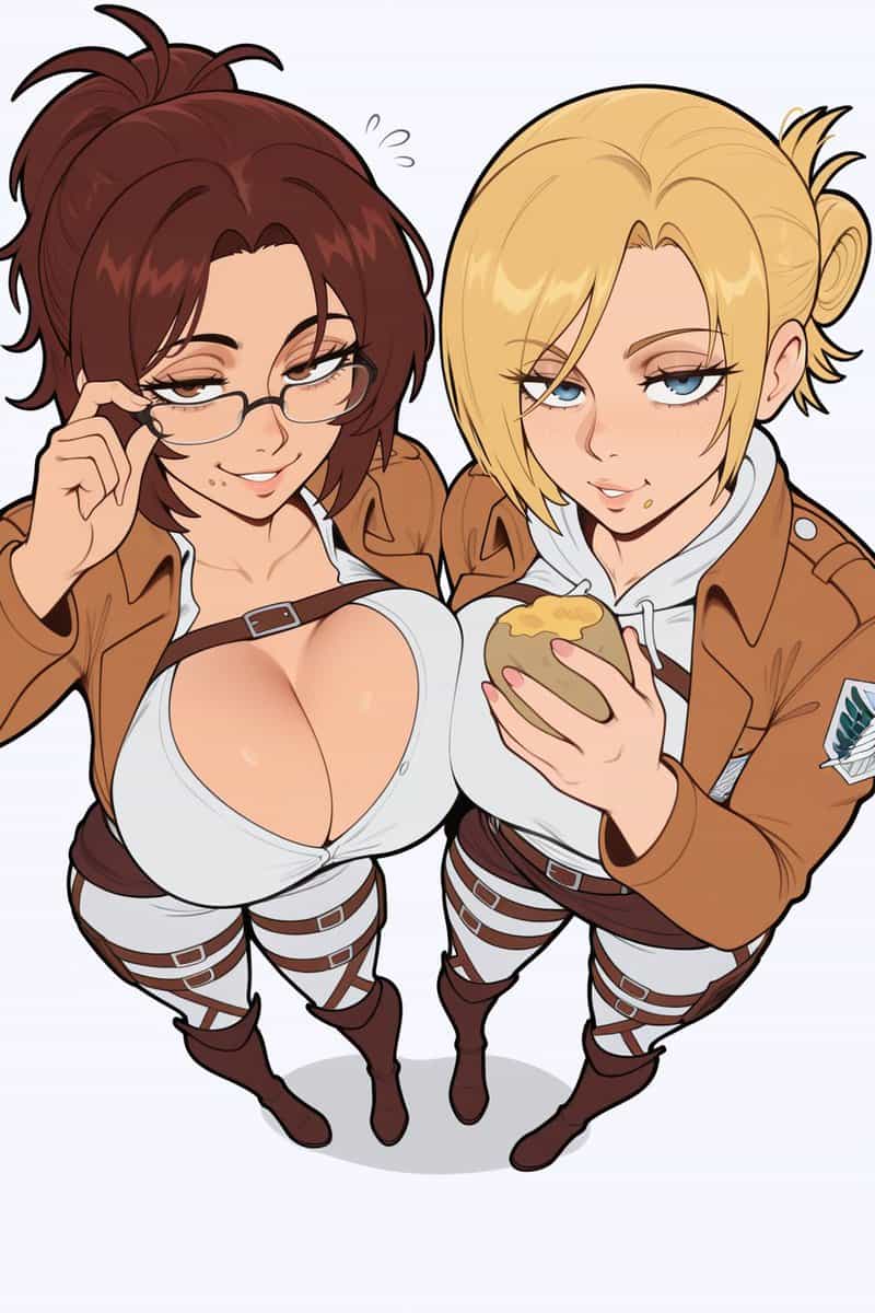 Ханджи Зоэ и Энни Леонхарт: Арт из Атаки титанов 1