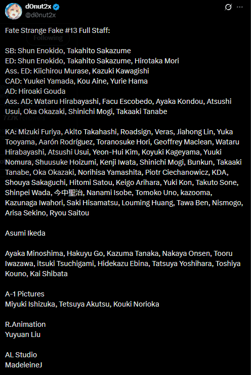 Раскрыт полный состав команды 13 эпизода «Судьба/странный фейк»