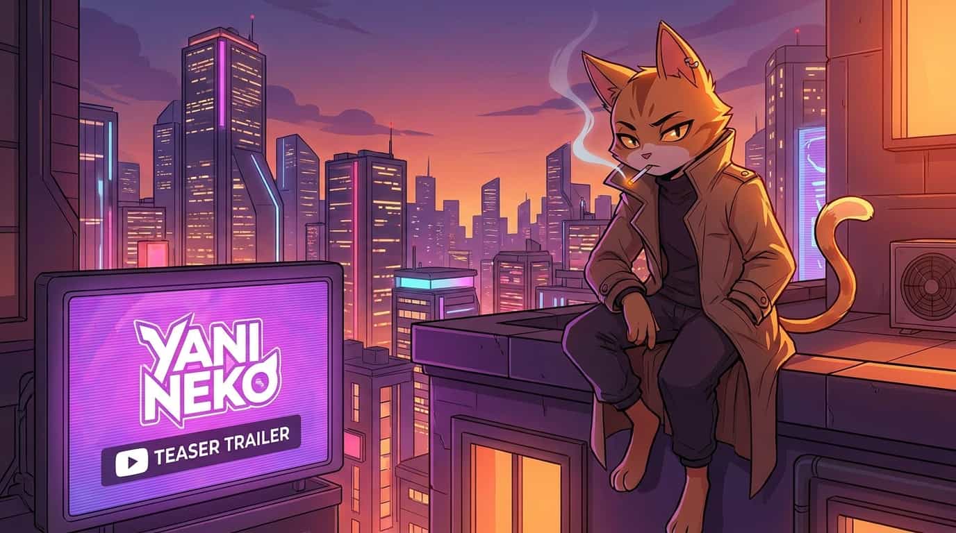 Аниме «Курящий кот Яни Неко» — вышел первый тизер 1