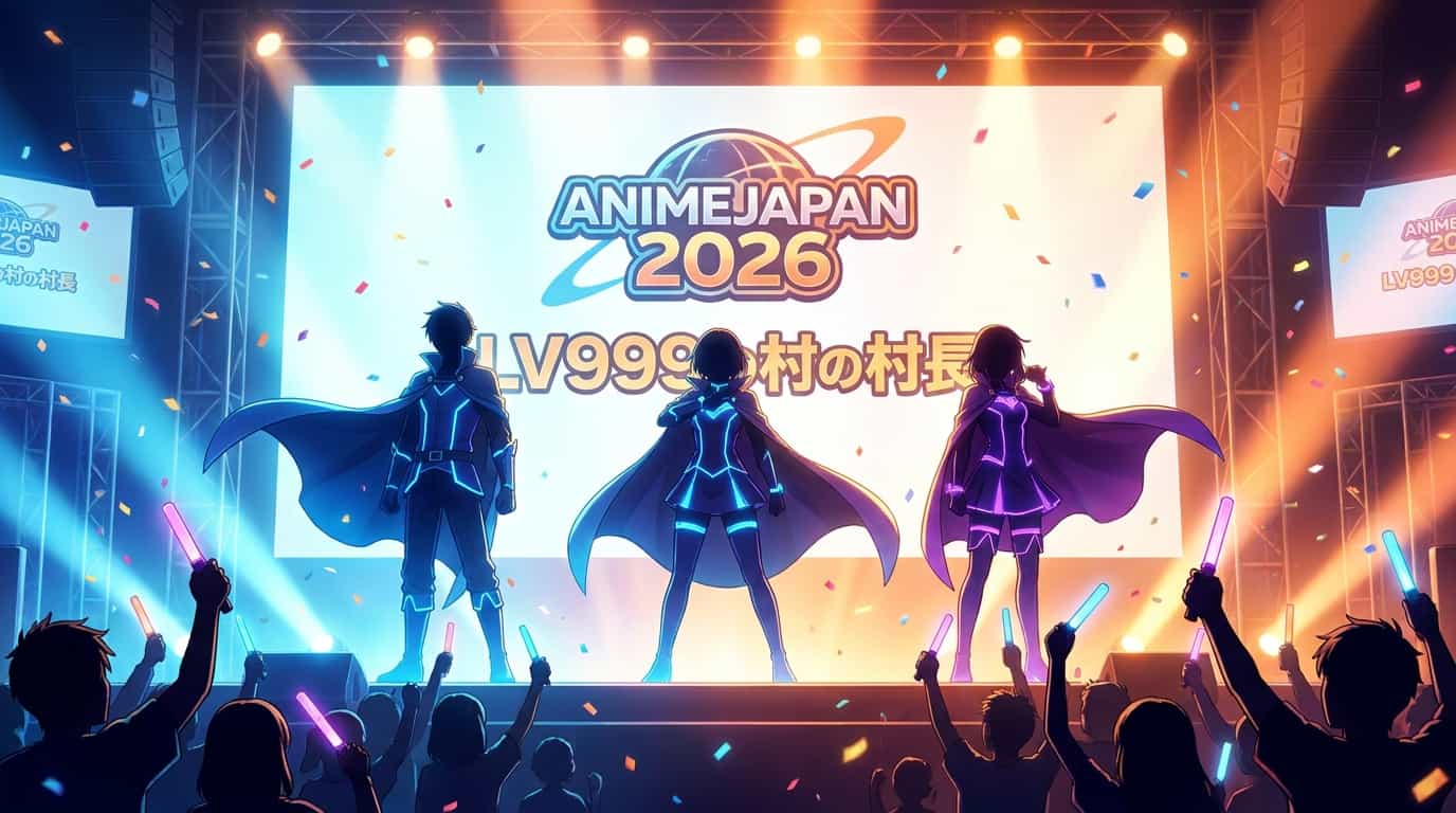 Клип со сцены AnimeJapan 2026 для «Житель деревни 999 уровня»