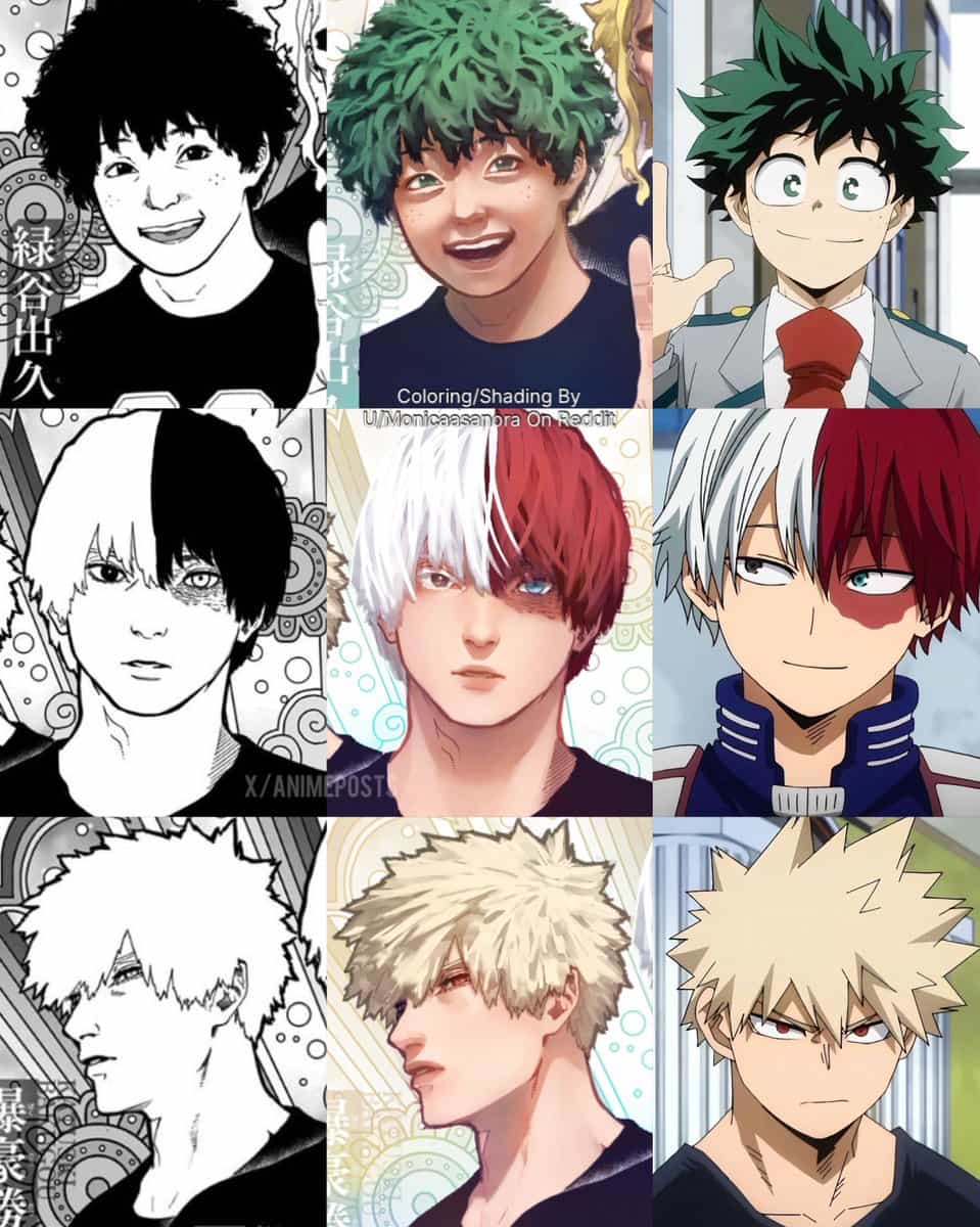 Реализм Хорикоши: My Hero Academia в фан-раскраске