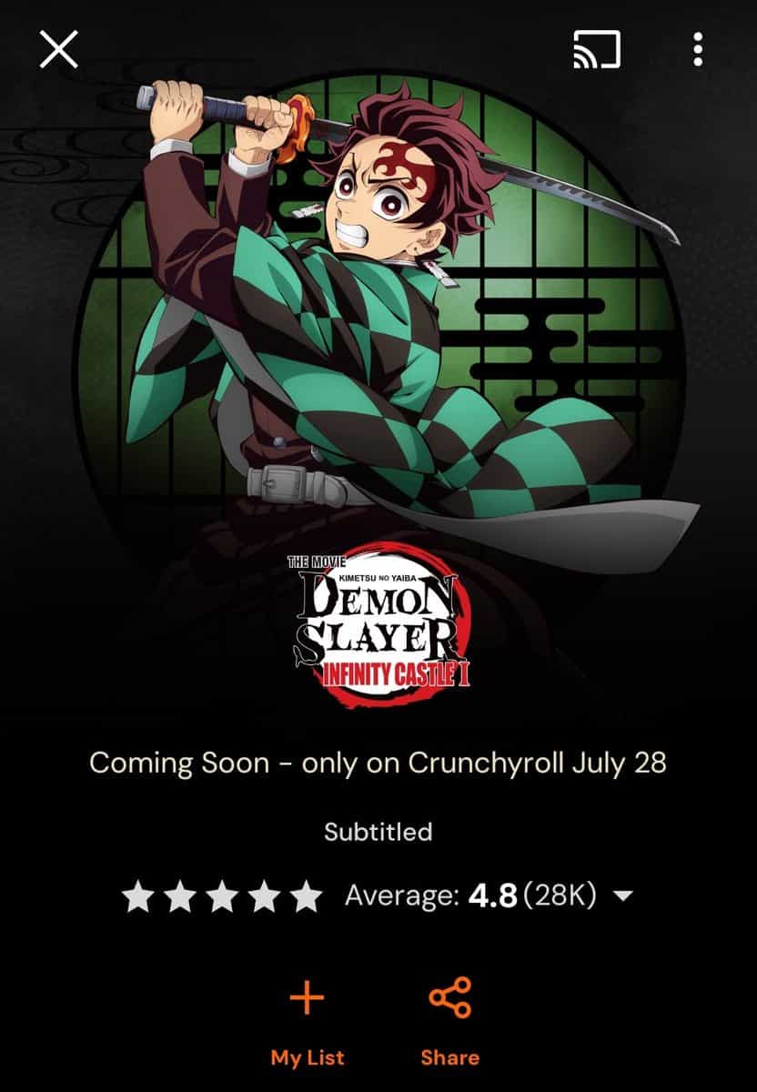 «Клинок, рассекающий демонов: Бесконечный замок» доберётся до Crunchyroll 28 июля